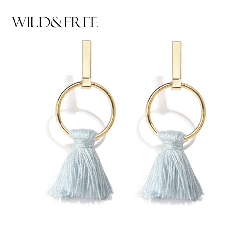 Blue Tassel Earrings
